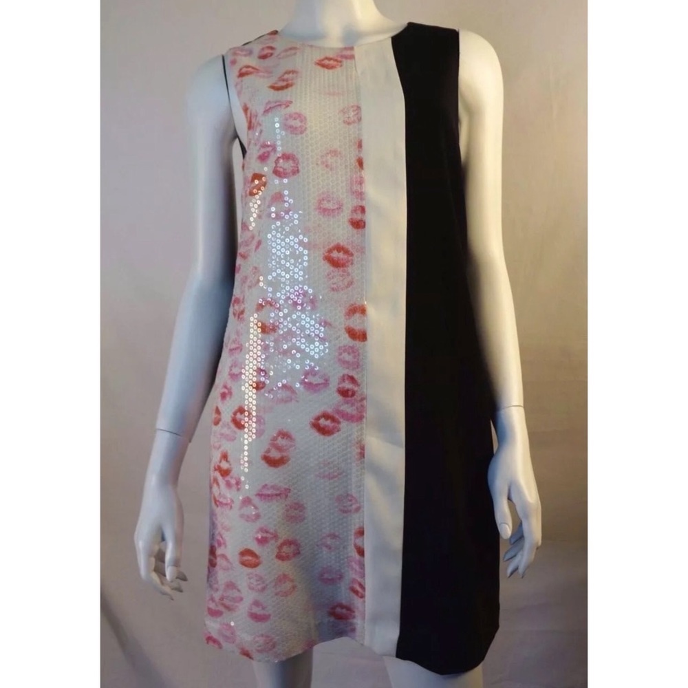 Erin Fetherston Sequin Kiss Colorblock Shift Dress